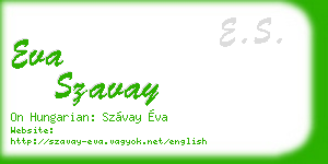 eva szavay business card